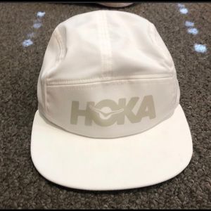HOKA White Performance Running Cap